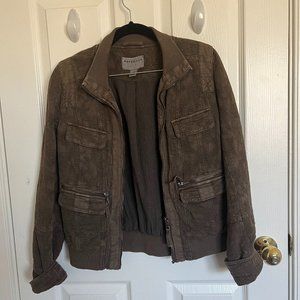 Anthropologie Marrakech Brand Bomber Style Jacket Brown Small Like New